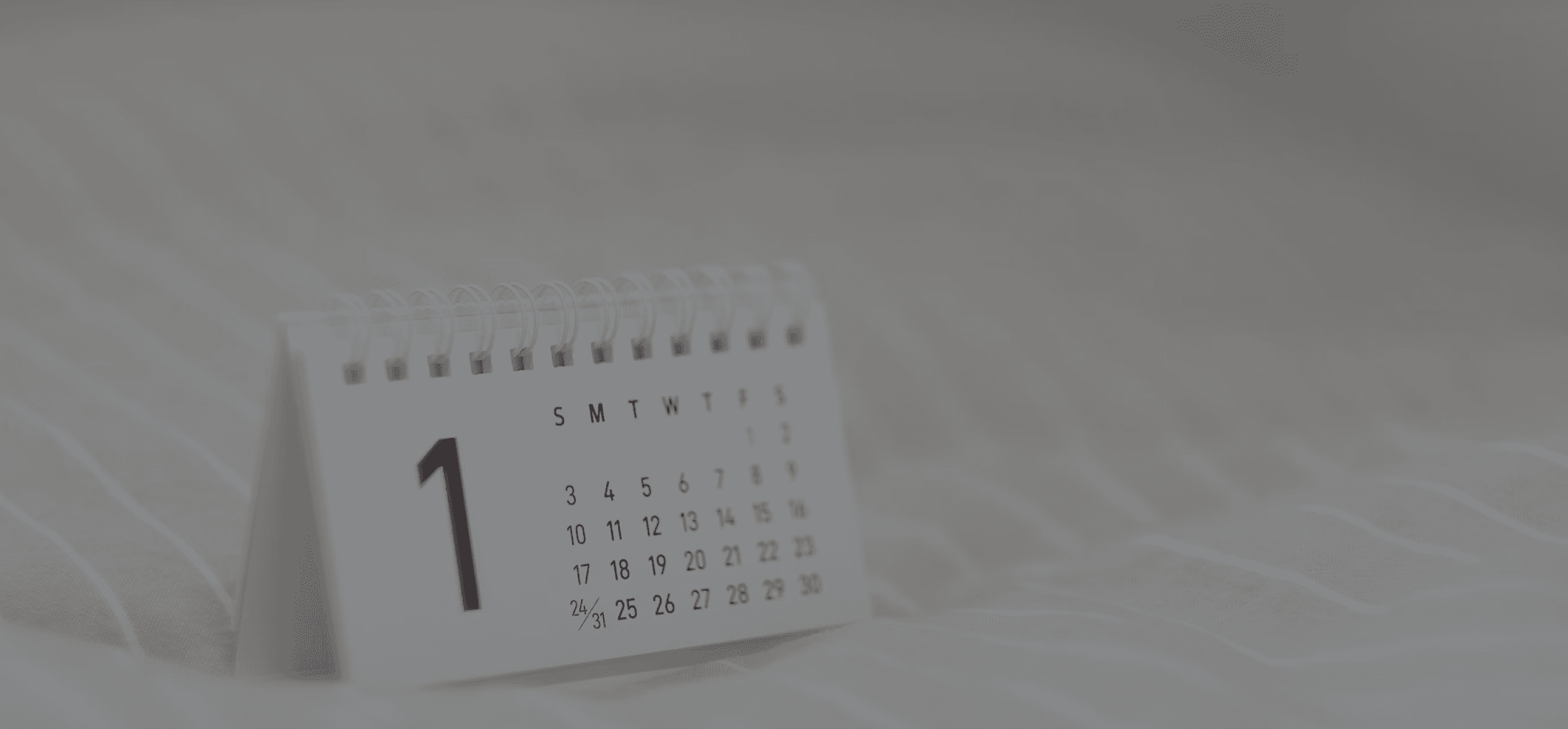 calendar on the bed