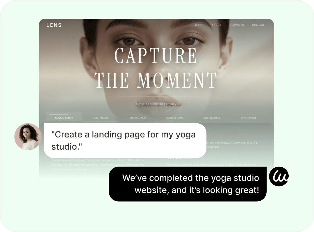 chat with Wegic AI to build your website