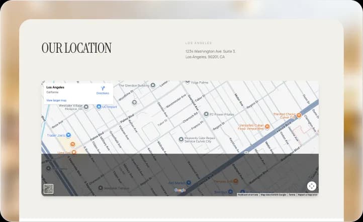 booking page from ai-generated film website in Wegic