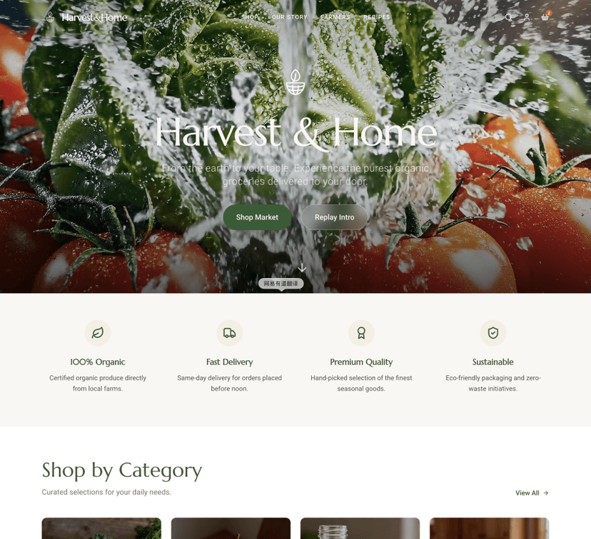 pagina web di harvest home