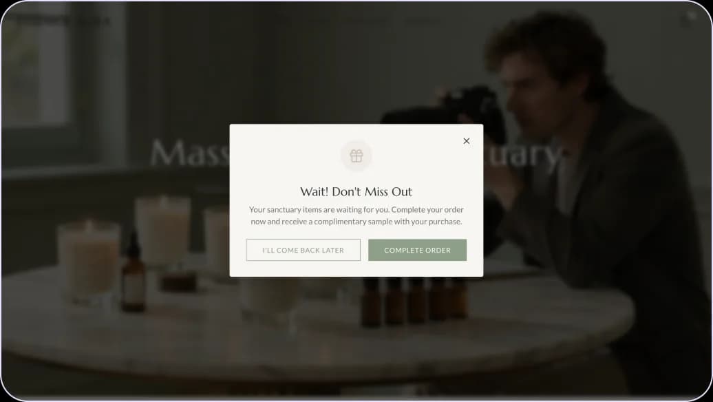 create a website with a shopping cart reminder push notification in Wegic AI