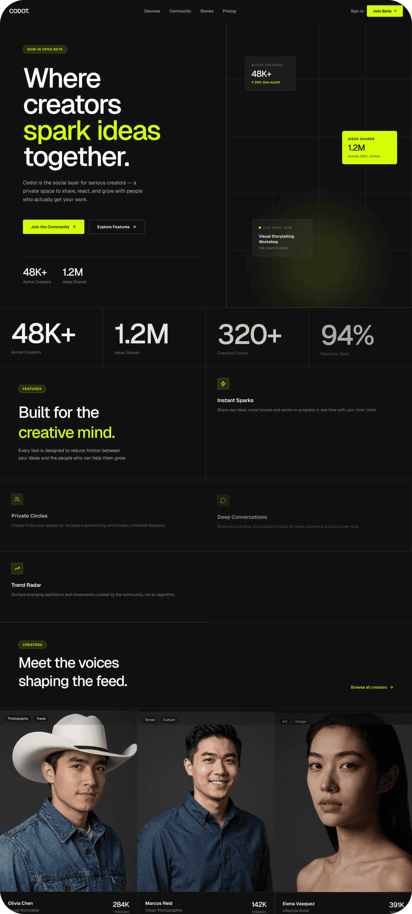 generate a website with the lemon green color in Wegic AI